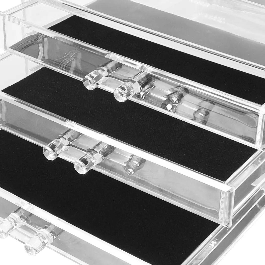 10 Drawers Cosmetic Makeup Organizer Storage Jewellery Box Clear Acrylic