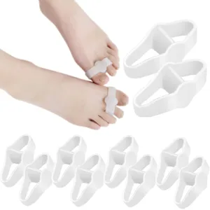 10 Pack Gel Toe Corrector Toe Separators with 2 Loops Big Toe Spacer for Bunion Pain and Overlapping Toe for Women & Men Straighten Overlapping Hammer Toe