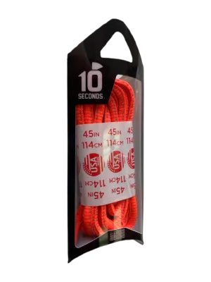 10 Seconds ® Reflexall ® Athletic Oval Laces |  Hot Red Reflective