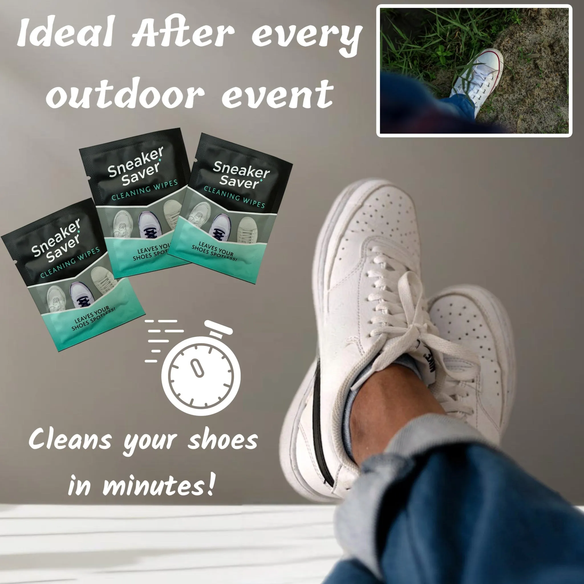 20 Premium Quick On The Go Shoe Cleaning Wipes Dual Textured Individually Wrapped Sneaker Cleaner Wipes Remove Dirt & Stains from Leather Tennis Rubber Canvas Shoes Boots Travel TSA Approved