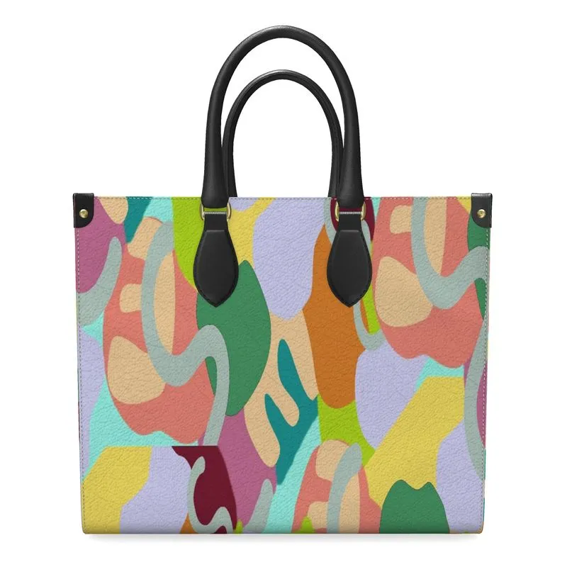 Abstract Wild Luxury Leather Shopper Bag