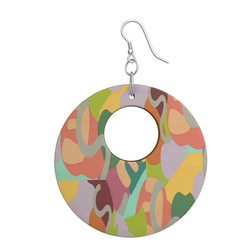 Abstract Wild Wooden Earrings: Organic Shape