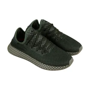 Adidas Deerupt Runner B41771 Mens Green Mesh Lace Up Lifestyle Sneakers Shoes