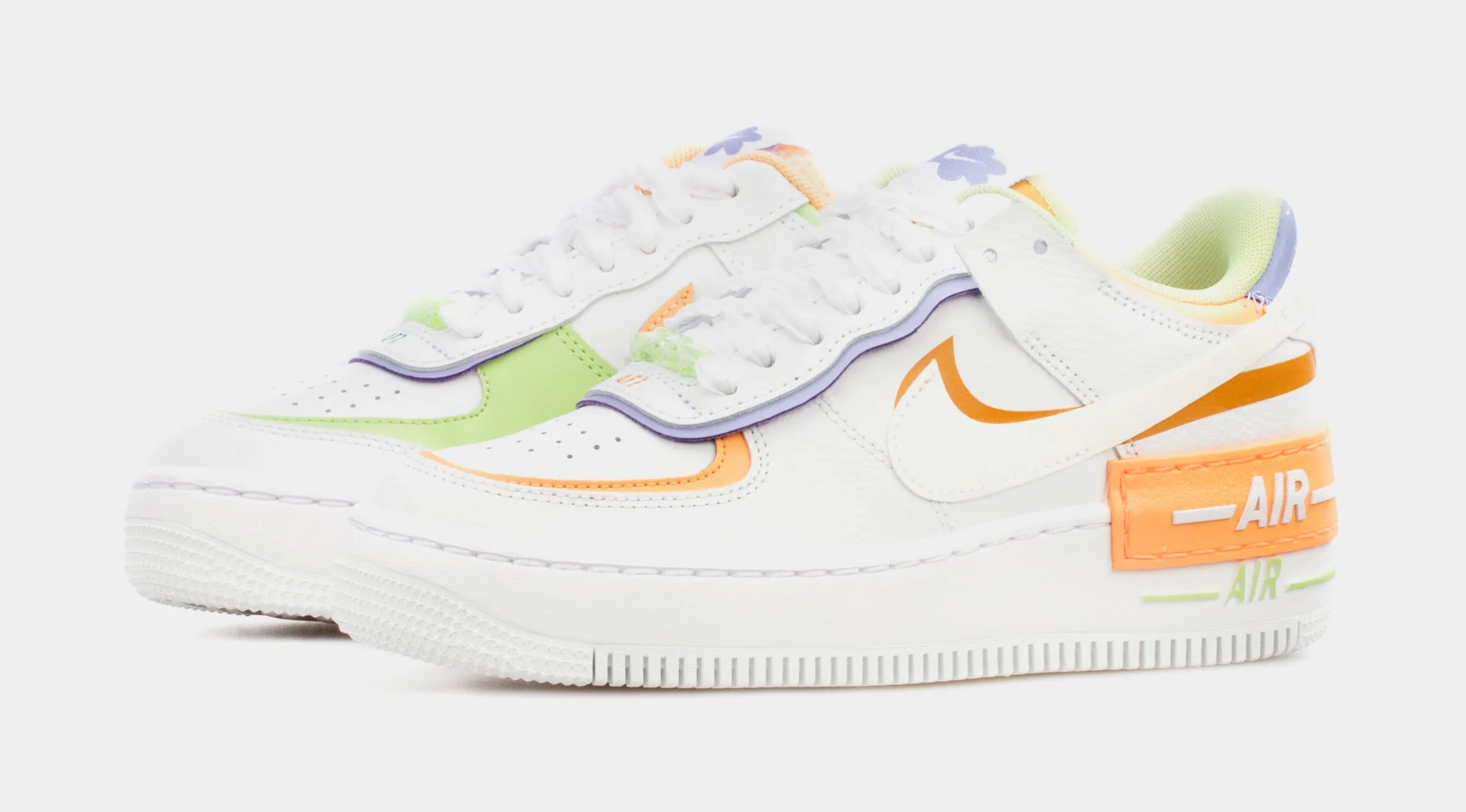 Air Force 1 Shadow Womens Lifestyle Shoes (White/Orange)