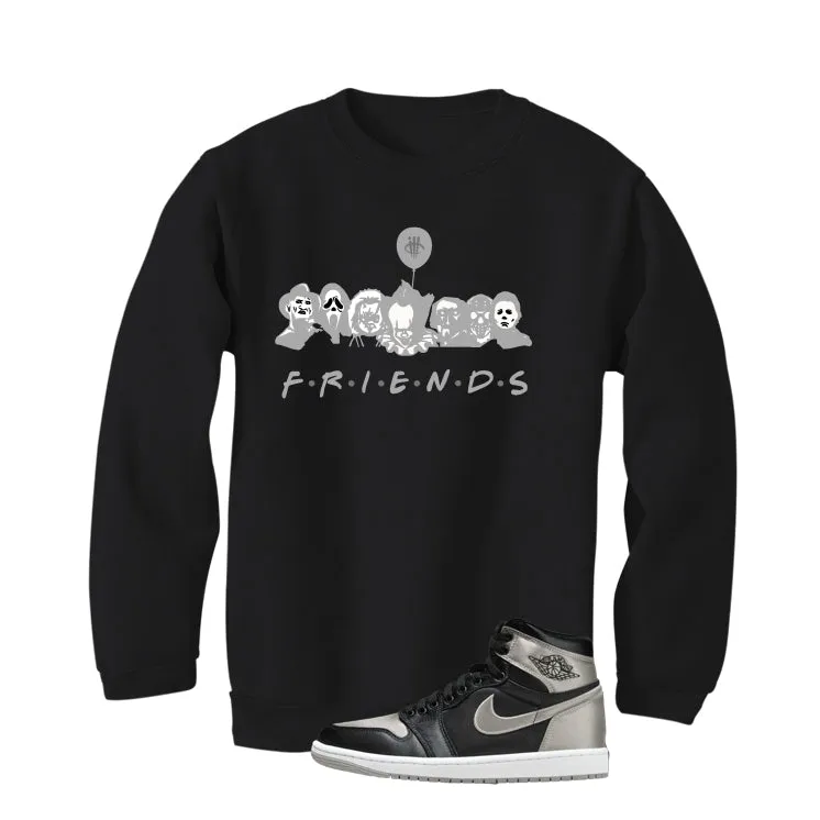 Air Jordan 1 High OG WMNS Satin Shadow Black T-Shirt (Friends)| illcurrency