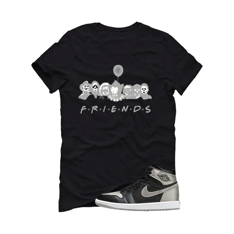 Air Jordan 1 High OG WMNS Satin Shadow Black T-Shirt (Friends)| illcurrency