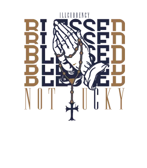 Air Jordan 13 Midnight Navy White T-Shirt (Blessed not lucky)| illcurrency