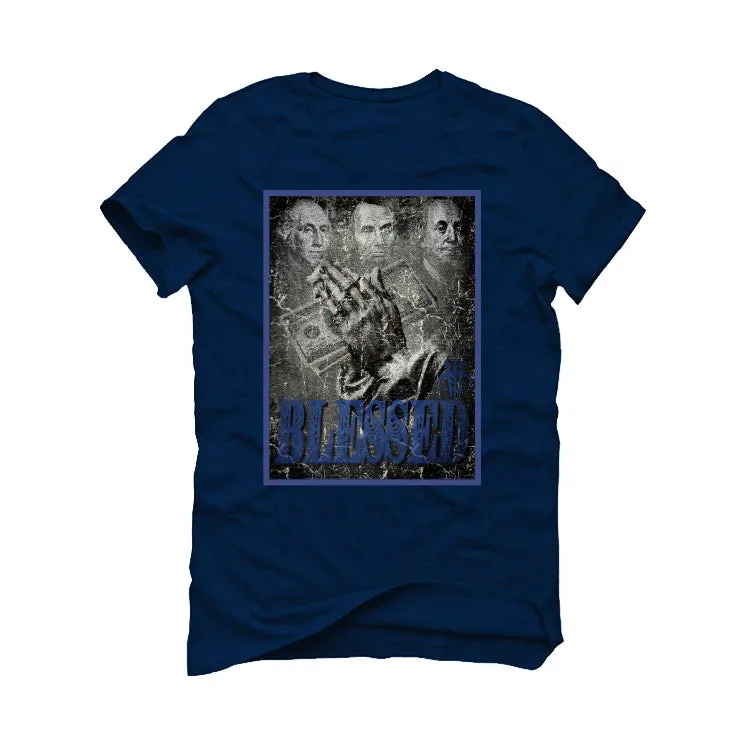 Air Jordan 13 "Brave Blue" 2022 | ILLCURRENCY Navy Blue T-Shirt (BLESSED FORTUNE)