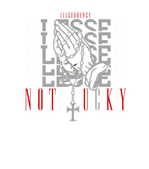 Air Jordan 3 Black Cement Black T-Shirt (Blessed not lucky)| illcurrency