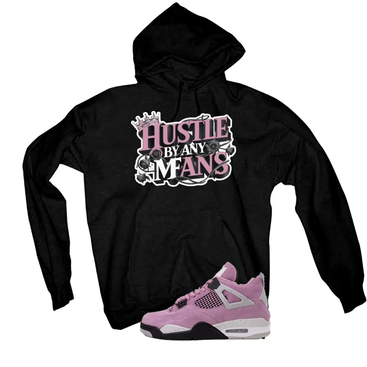 Air Jordan 4 WMNS Orchid Black T-Shirt (Hustle By Any Means)| illcurrency