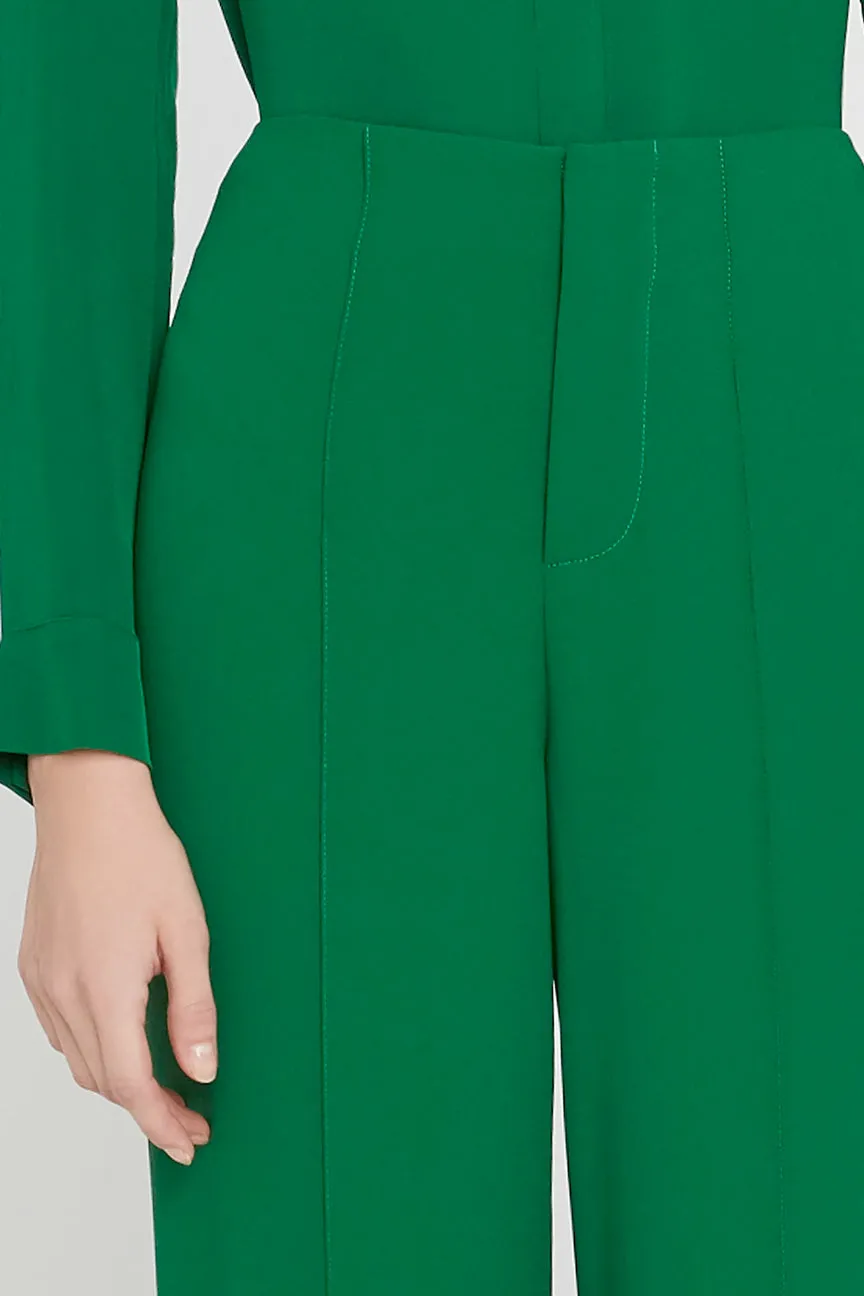 Alice   Olivia - Dylan Clean Highwaisted Wide Leg Pant in Basil