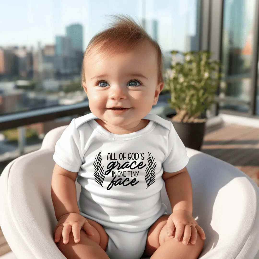 All of Gods Grace Design Onesie, Personalized Bodysuit, Custom text Baby Onesie, Baby Shower Gift, Cute Baby Bodysuit, Trendy Quote Onesie