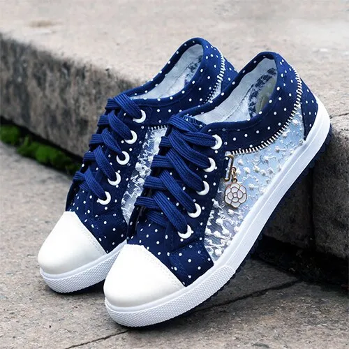 Amozae-Back to school   Women Canvas Chain Metal Lace Vulcanized Female Summer Lace-Up Breathable Fashion Footwear Ladies New Casual Comfort Flat