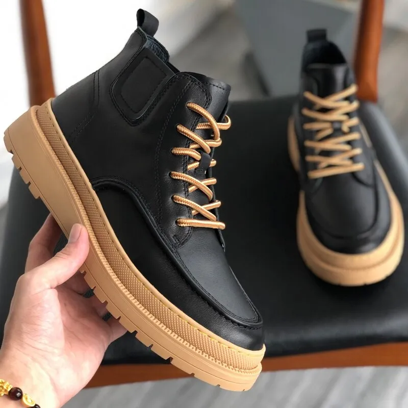 Amozae- Daechi Gum Sole Lace Up Boots