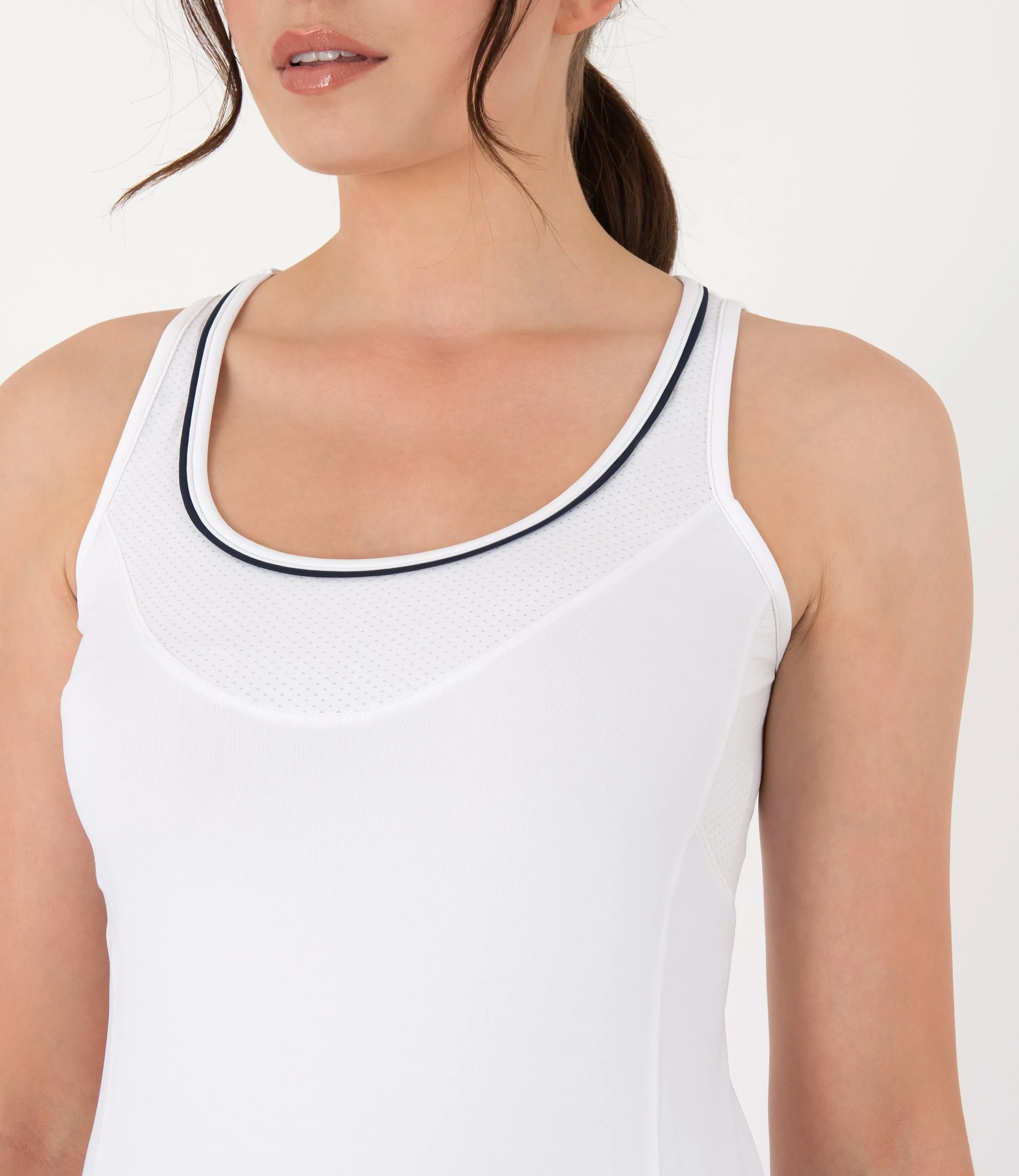 Anne Tank - White/Navy