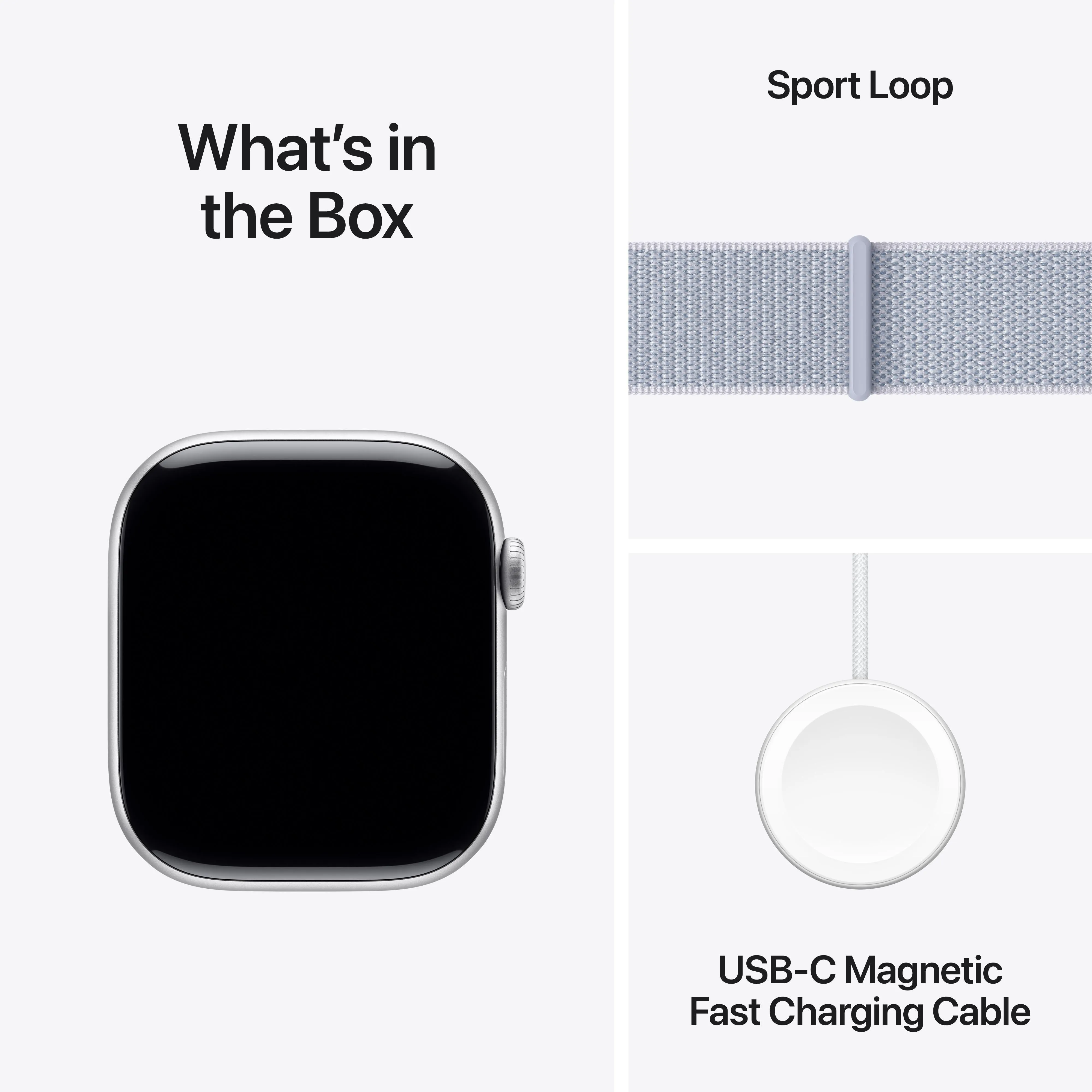 Apple Watch Series 10 GPS 42mm Silver Aluminium Case with Blue Cloud Sport Loop