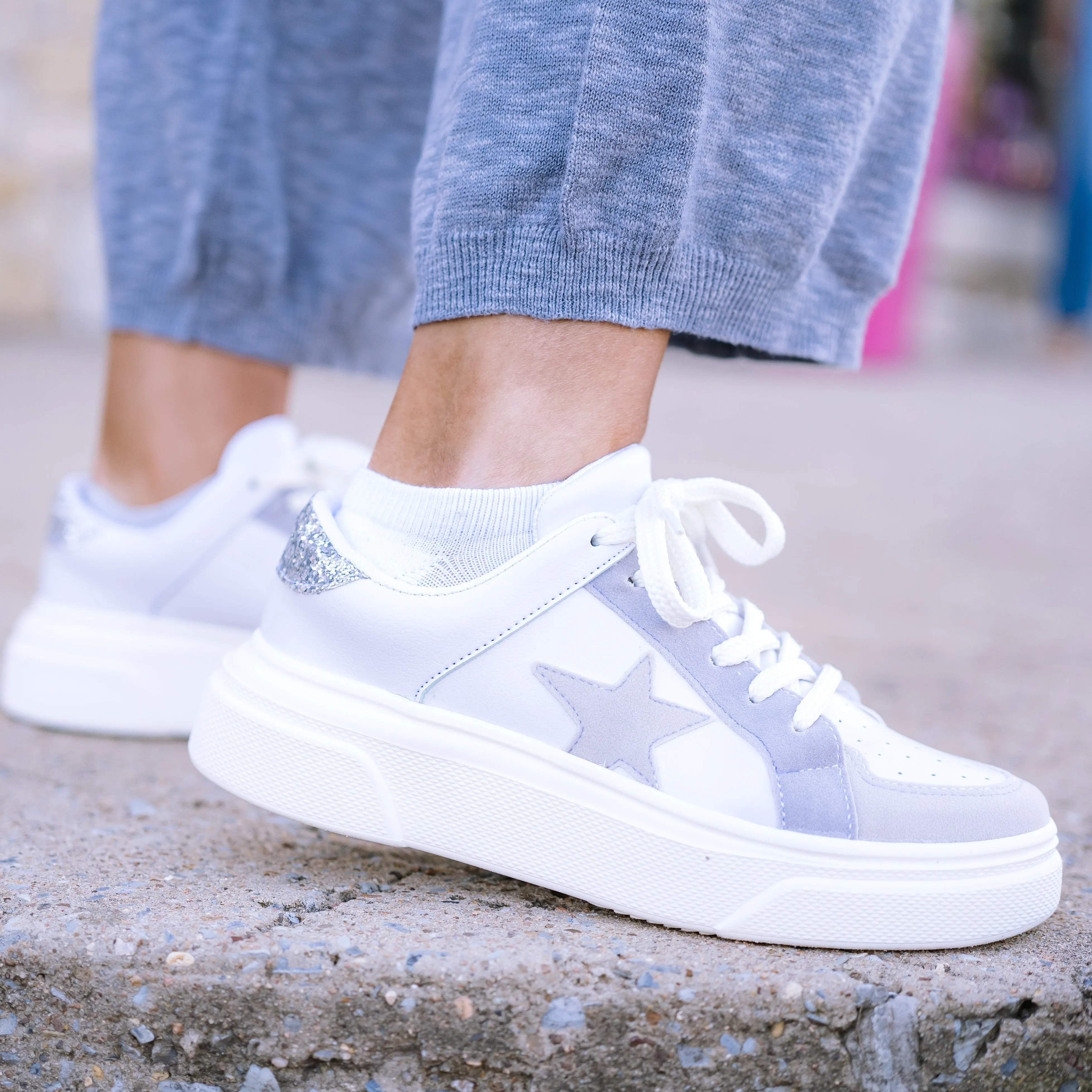 Aria Star Platform White Sneakers