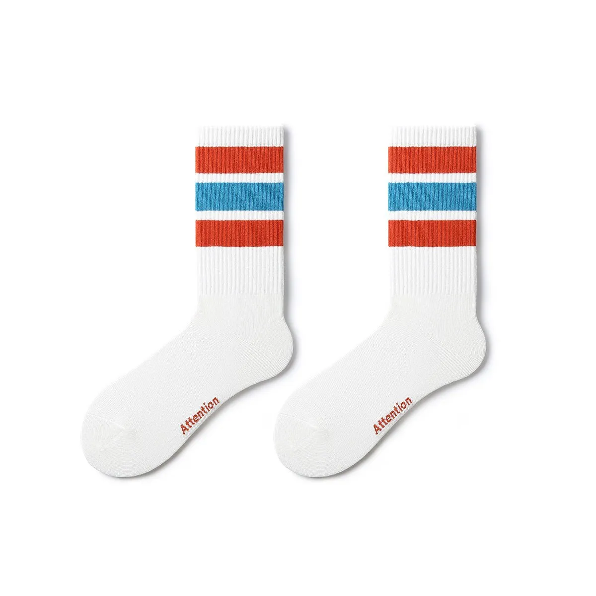 Attention Stripes All-season Unisex Active 5pcs Crew Socks Set