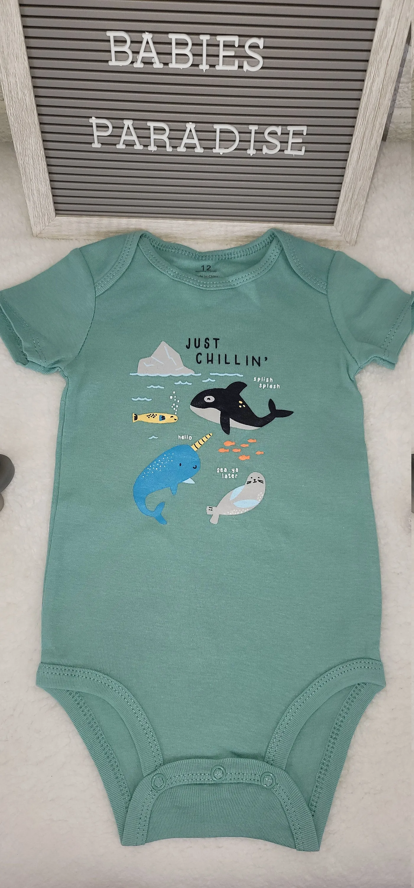 Baby Boy Onesie, Baby Gift, Bodysuit, Just Chilling, Green Onesie, Baby Shower Gift, Whale Onesie, Mom Gift, Gift, Custom Onesie