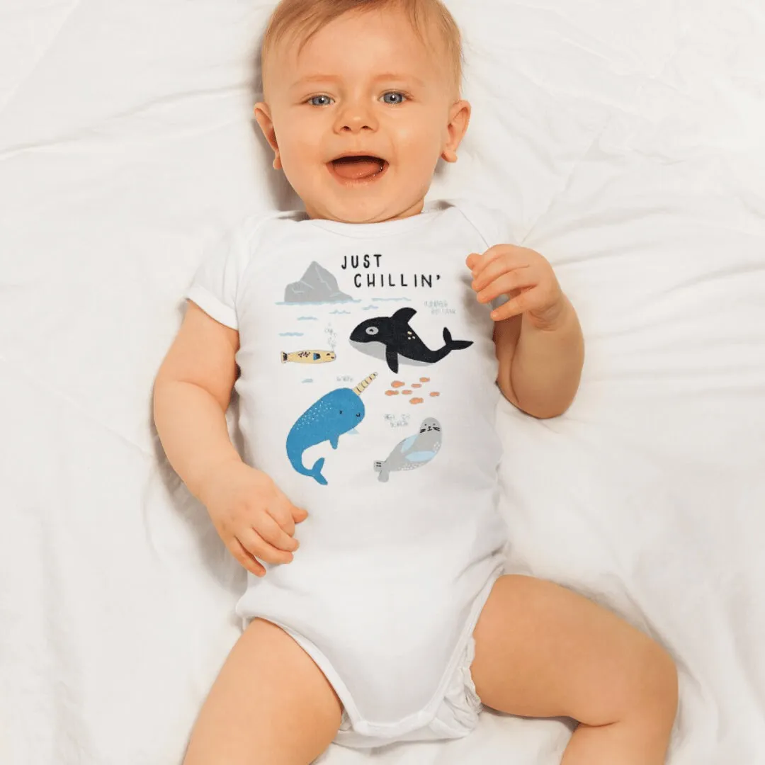 Baby Boy Onesie, Baby Gift, Bodysuit, Just Chilling, Green Onesie, Baby Shower Gift, Whale Onesie, Mom Gift, Gift, Custom Onesie