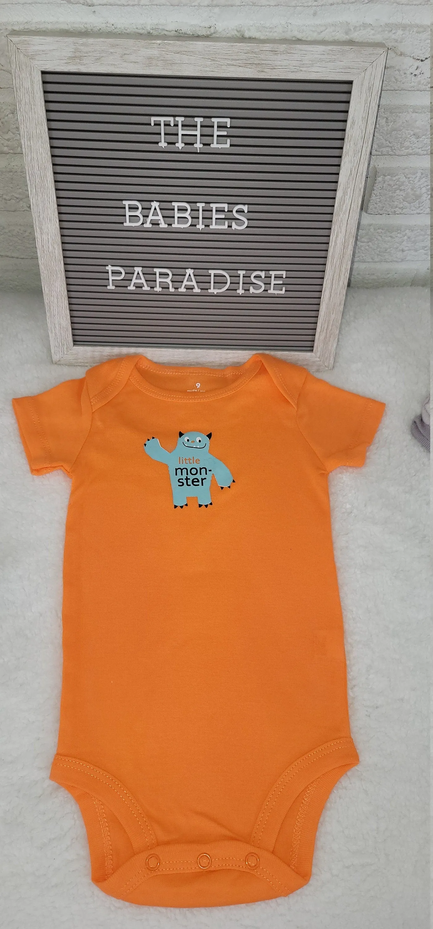 Baby Boy Onesie, Monster Design Onesie,  Orange Onesie, 6 month Baby Boy Onesie, Trendy onesie, Stylish Bodysuit, Baby Bodysuit,BabyBodysuit