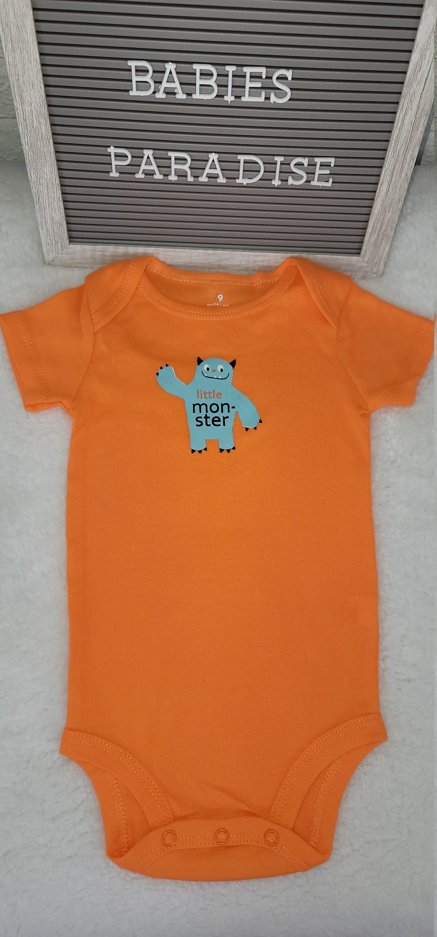 Baby Boy Onesie, Monster Design Onesie,  Orange Onesie, 6 month Baby Boy Onesie, Trendy onesie, Stylish Bodysuit, Baby Bodysuit,BabyBodysuit