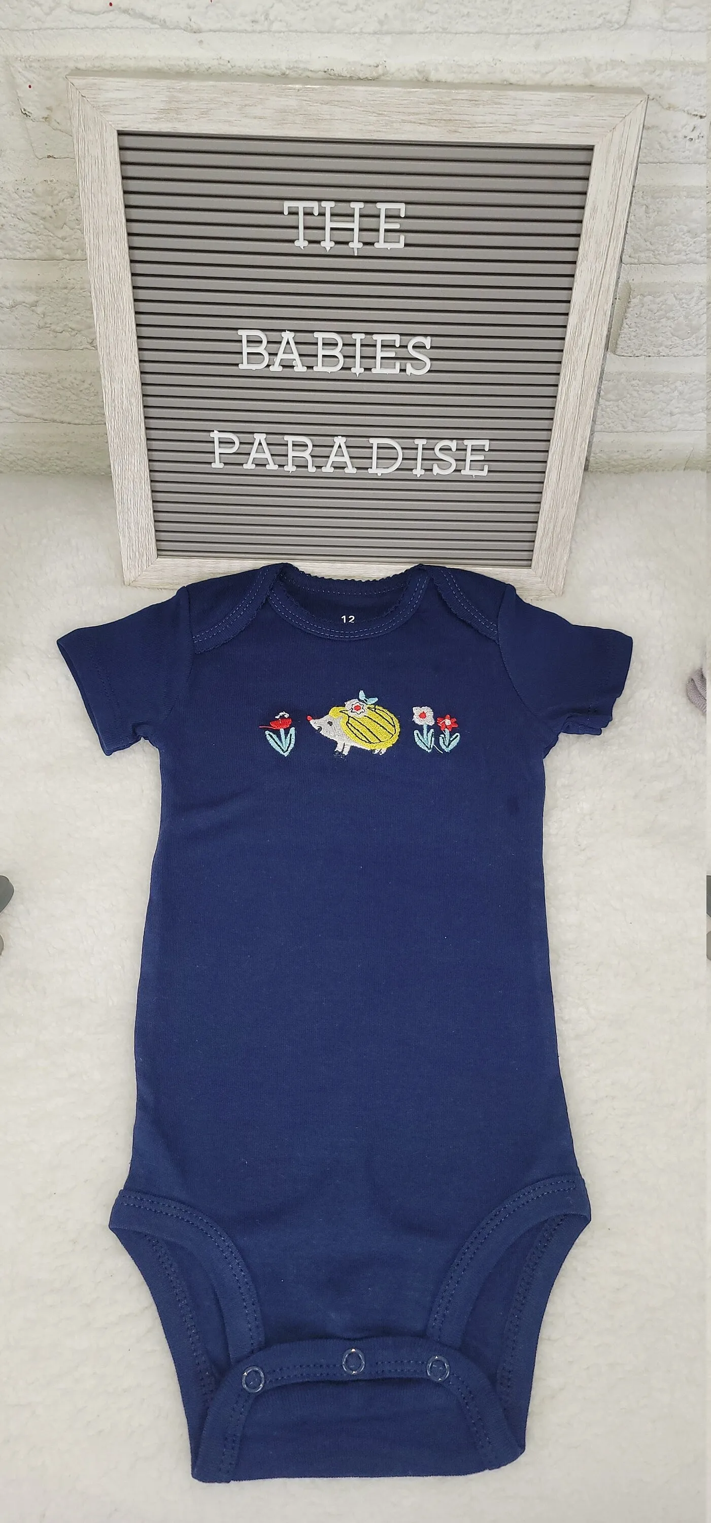 Baby Girl Onesie,  Embroider Design Onesie, Flower Design Onesies,  Blue Onesie, 12 month Baby Girl Onesie