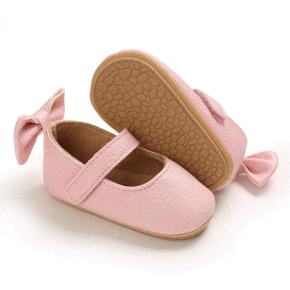 Baby Girls Bow Solid Princess Shoes Baby Shoe Wholesale