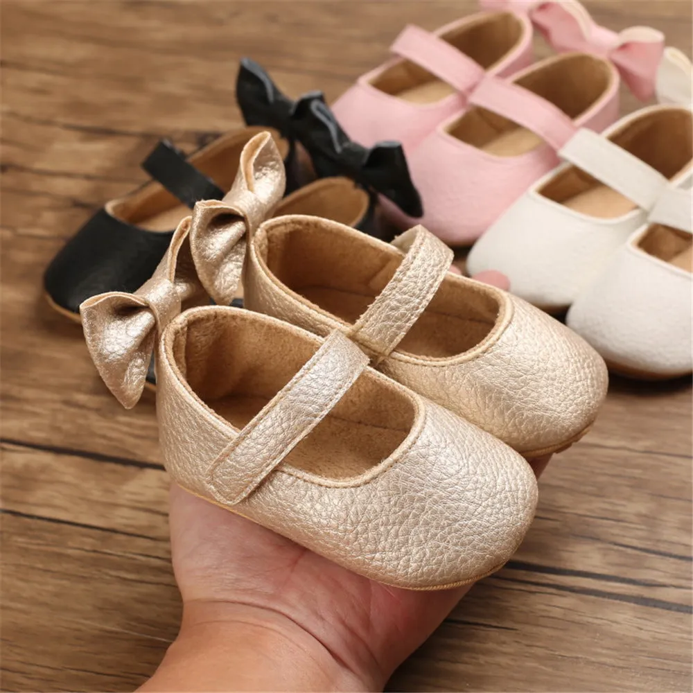 Baby Girls Bow Solid Princess Shoes Baby Shoe Wholesale