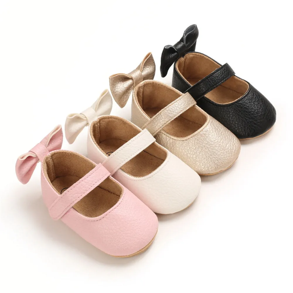 Baby Girls Bow Solid Princess Shoes Baby Shoe Wholesale