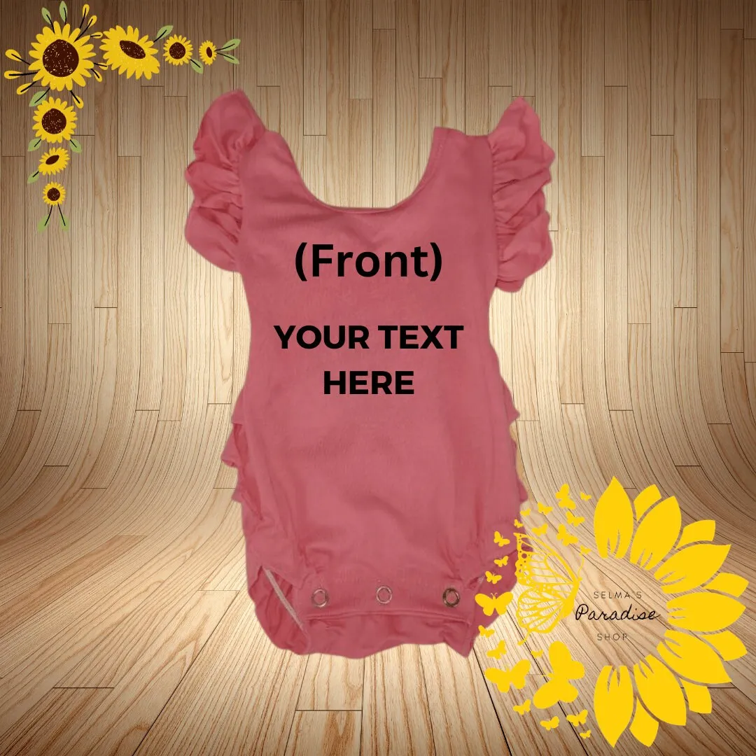 Baby Girls Ruffle Custom Onesies, Personalized Bodysuit, Birth reveal Baby Onesie, Baby shower Gift, Custom Baby Onesie, Custom TextBodysuit