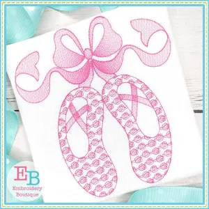 Ballet Shoes with Big Bow Motif Design