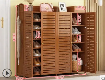 Bamboo Shoe Case Shoe Rack Cabinet Book Case Shelf Storage Multiple Use Classic Luxury