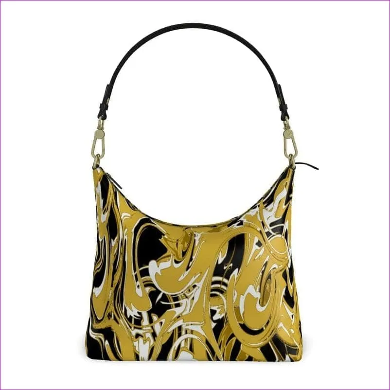 Black Ivy Distressed Luxury Square Hobo Bag