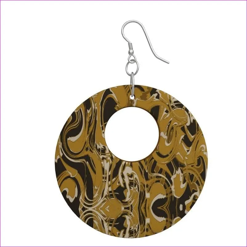 Black Ivy Distressed Premium Wooden Earrings