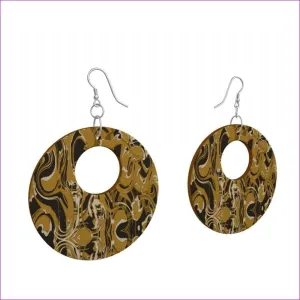 Black Ivy Distressed Premium Wooden Earrings