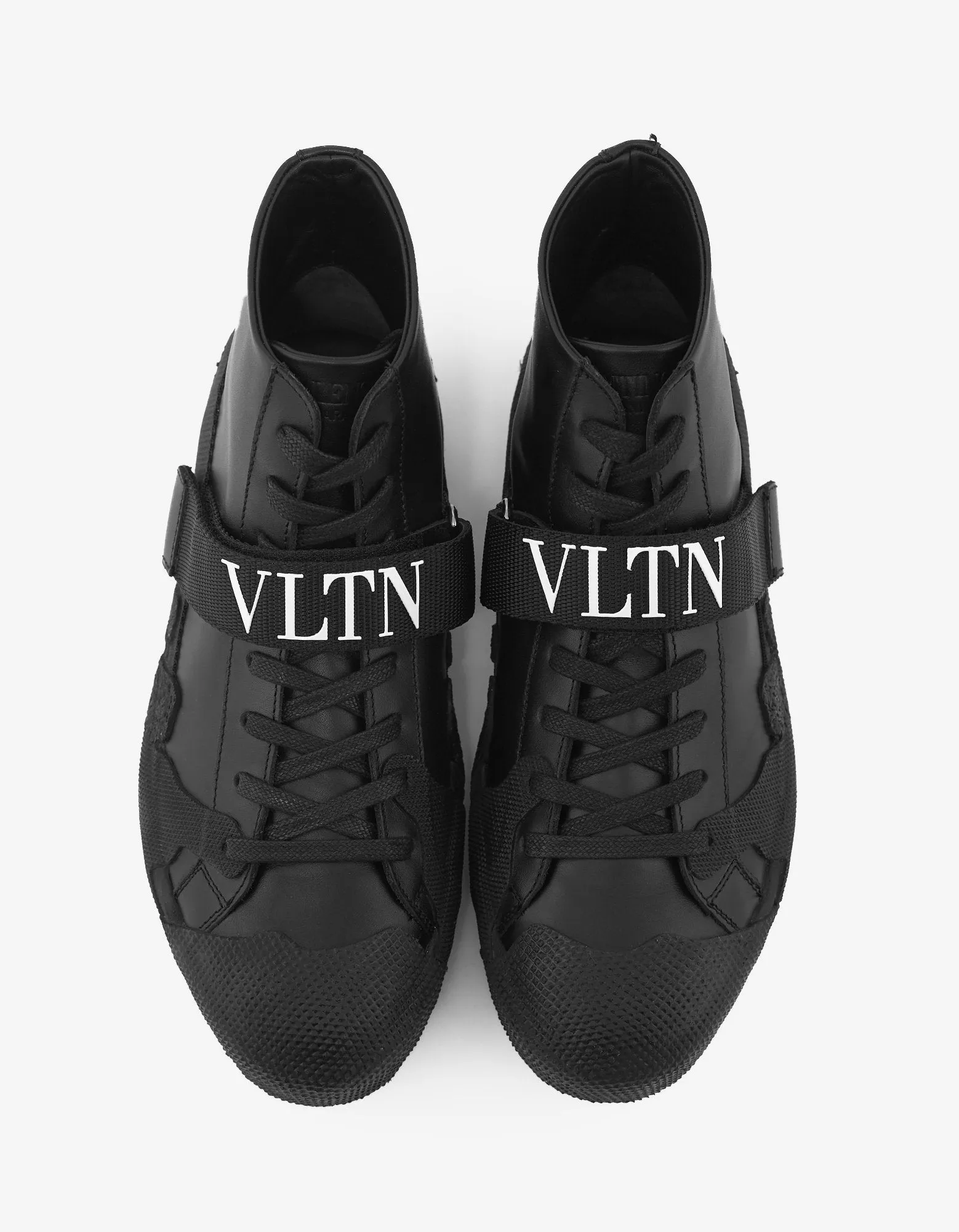 Black VLTN Strap High Top Trainers