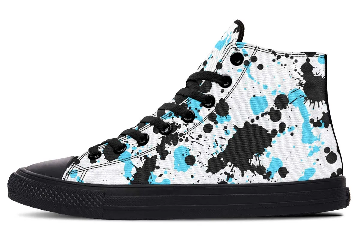 Blue And Black Splatter