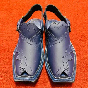 Blue Handmade Traditional Peshawar Men's Chappal