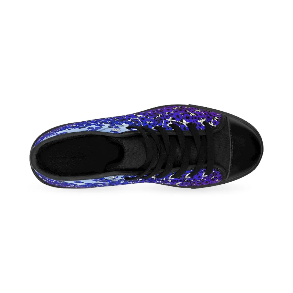 Blue Violet Flowers Women's High-top Sneakers