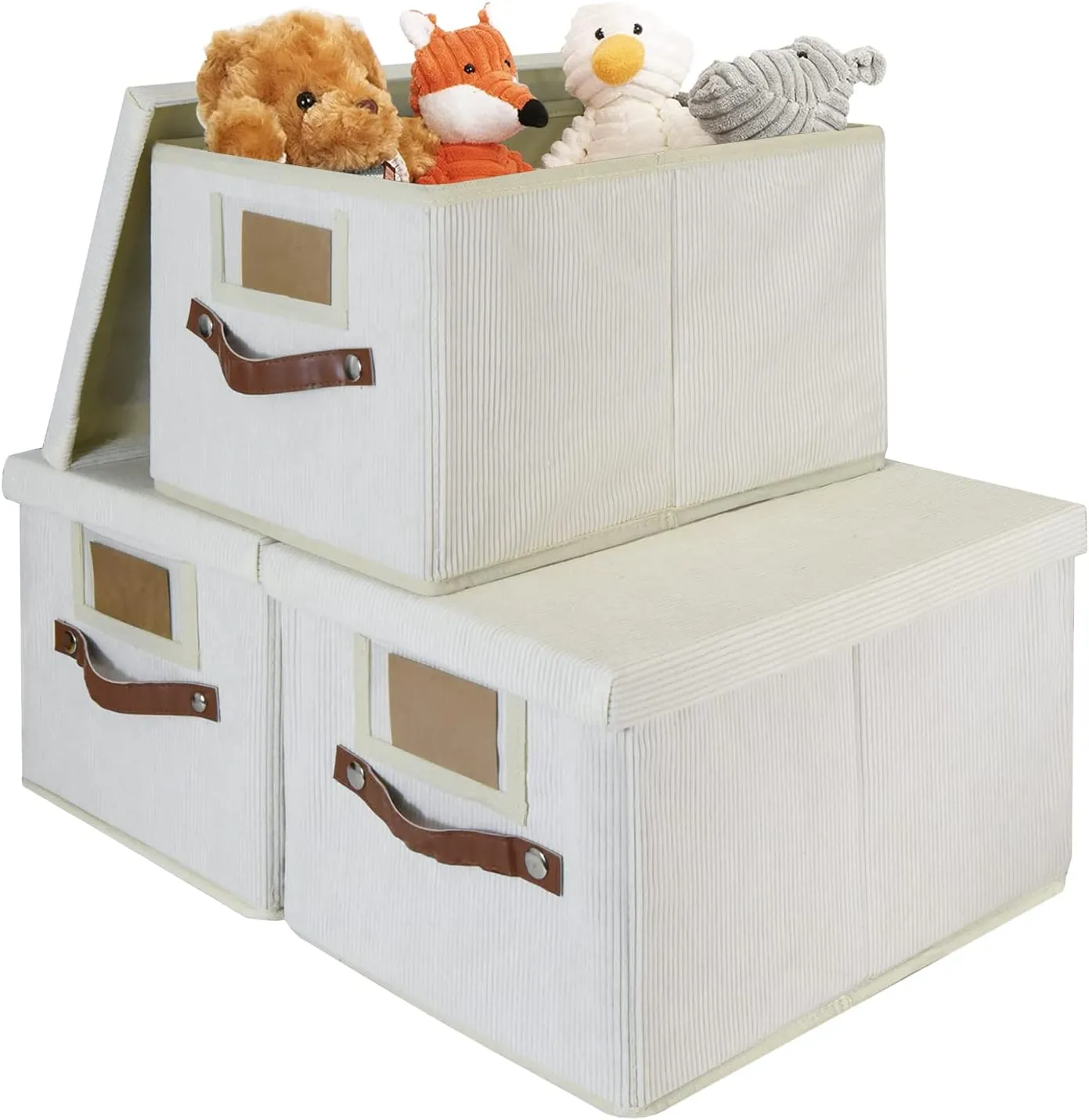 Blushbees® 3-Pack Fabric Storage Bins - Large with Lids