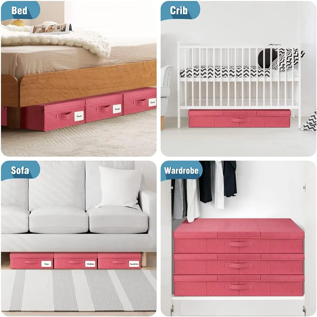 Blushbees® 3-Pack Large Under Bed Storage with Lids - Red