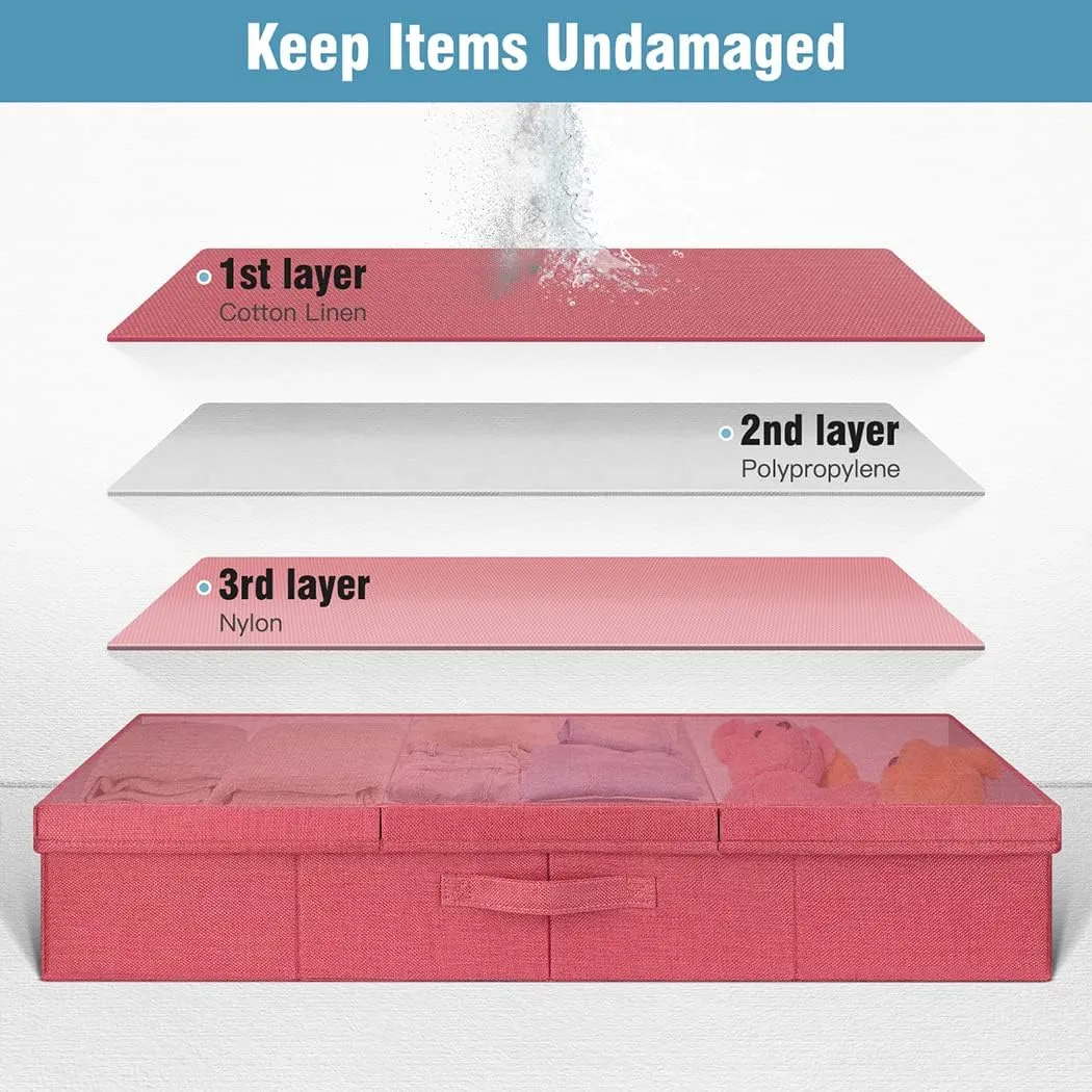 Blushbees® 3-Pack Large Under Bed Storage with Lids - Red