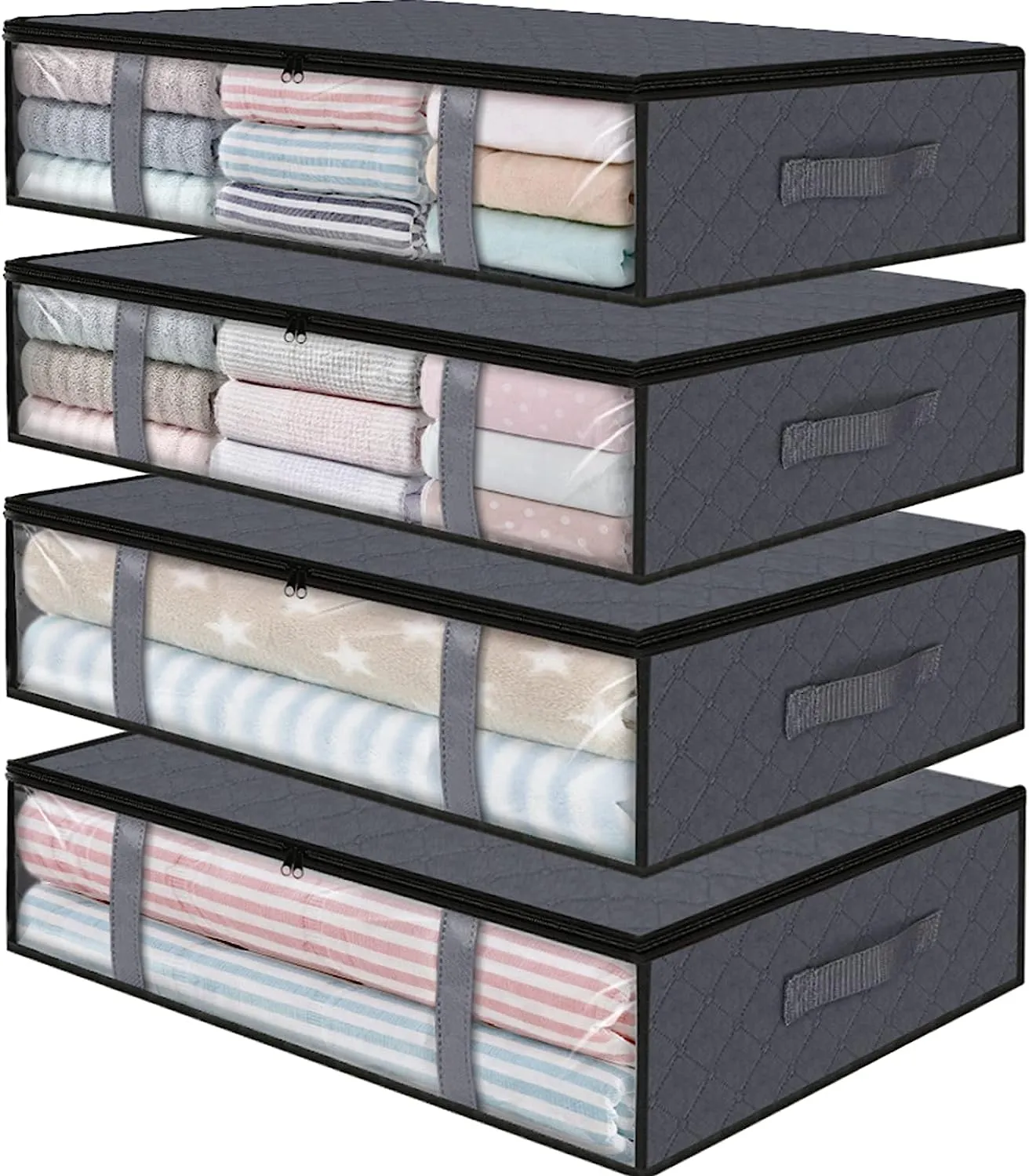 Blushbees® Foldable Clothes Storage Bins - 3-Pack Grey