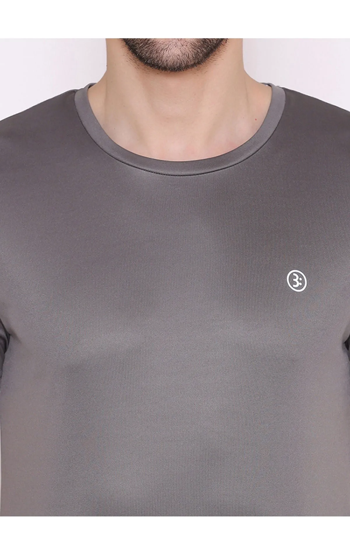 Bodyactive Round Neck Half Sleeve T-Shirt for Men -TS26-DGREY