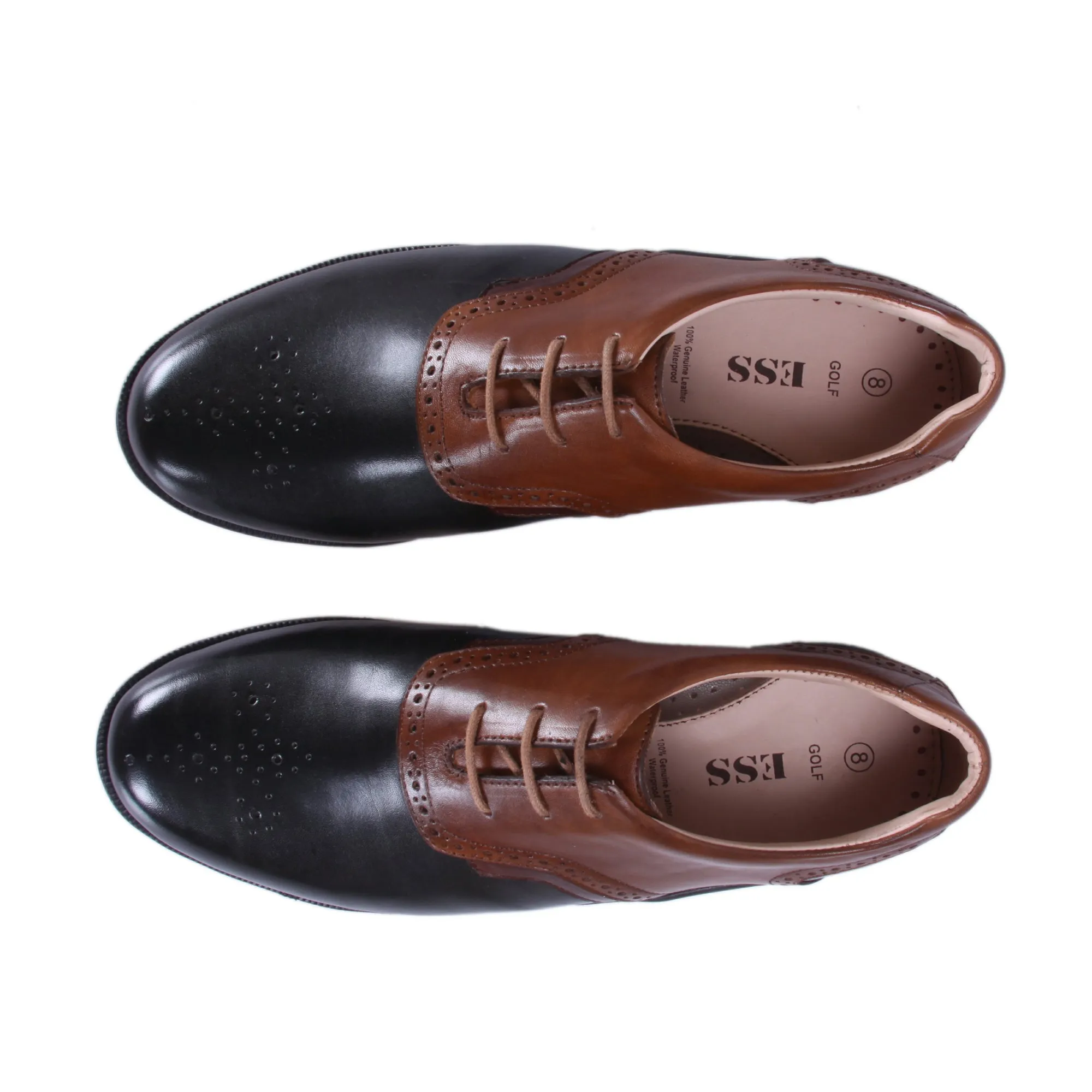 Bristol Black, Tan & Brown Golf Shoes