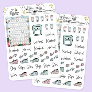 Bunny Hop Fitness Planner Stickers