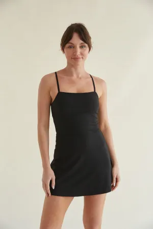 Carly Airbrush Tennis Dress in Black