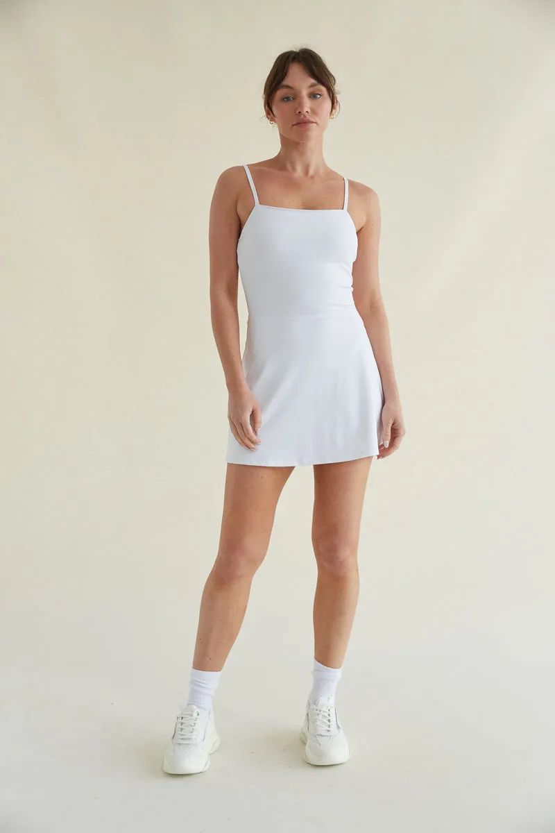 Carly Airbrush Tennis Dress in White