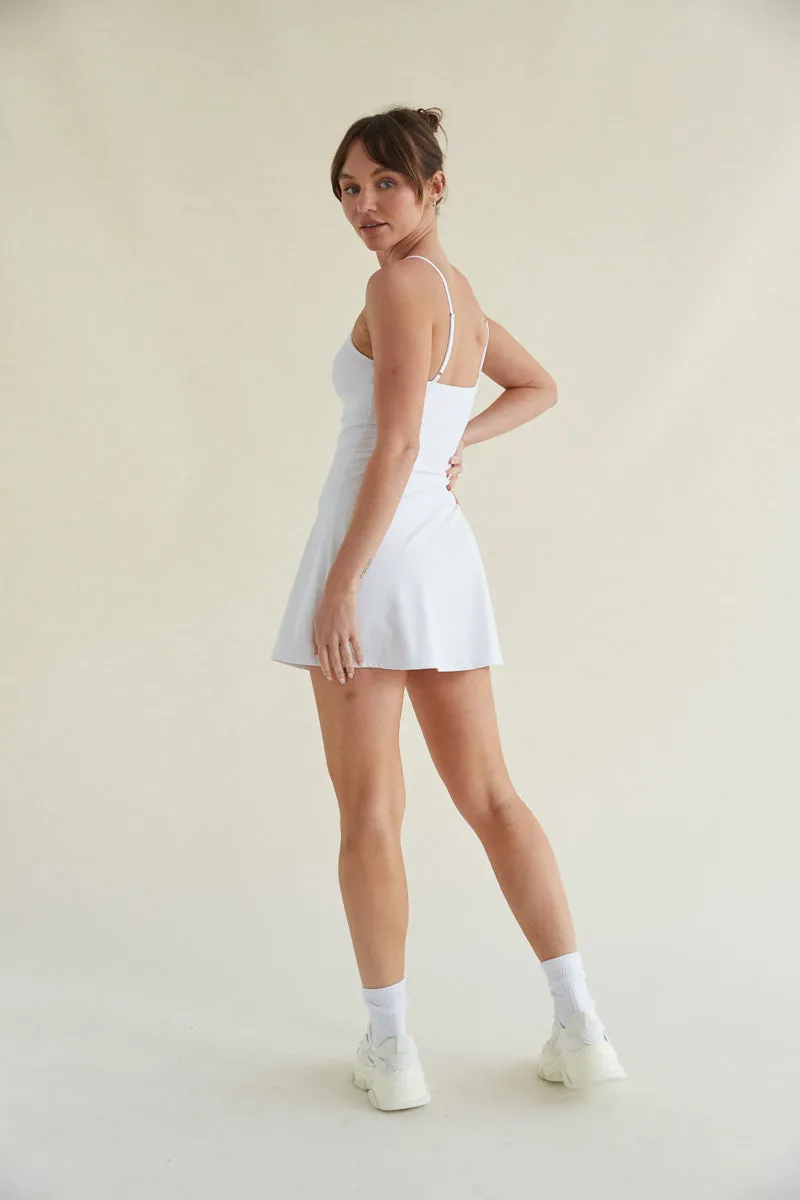 Carly Airbrush Tennis Dress in White